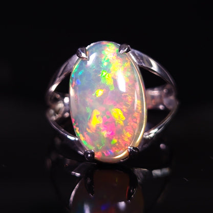 3.6 ct Welo Opal Ring - Sterling Silver Ring