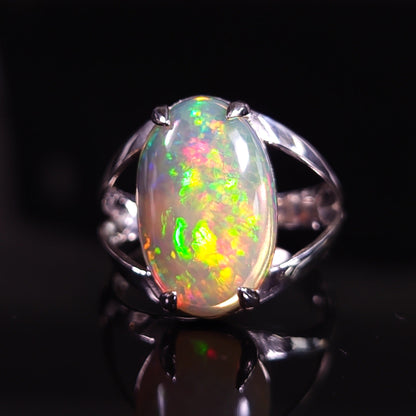 3.6 ct Welo Opal Ring - Sterling Silver Ring