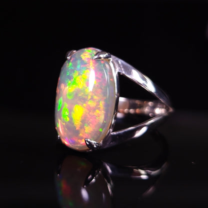 3.6 ct Welo Opal Ring - Sterling Silver Ring