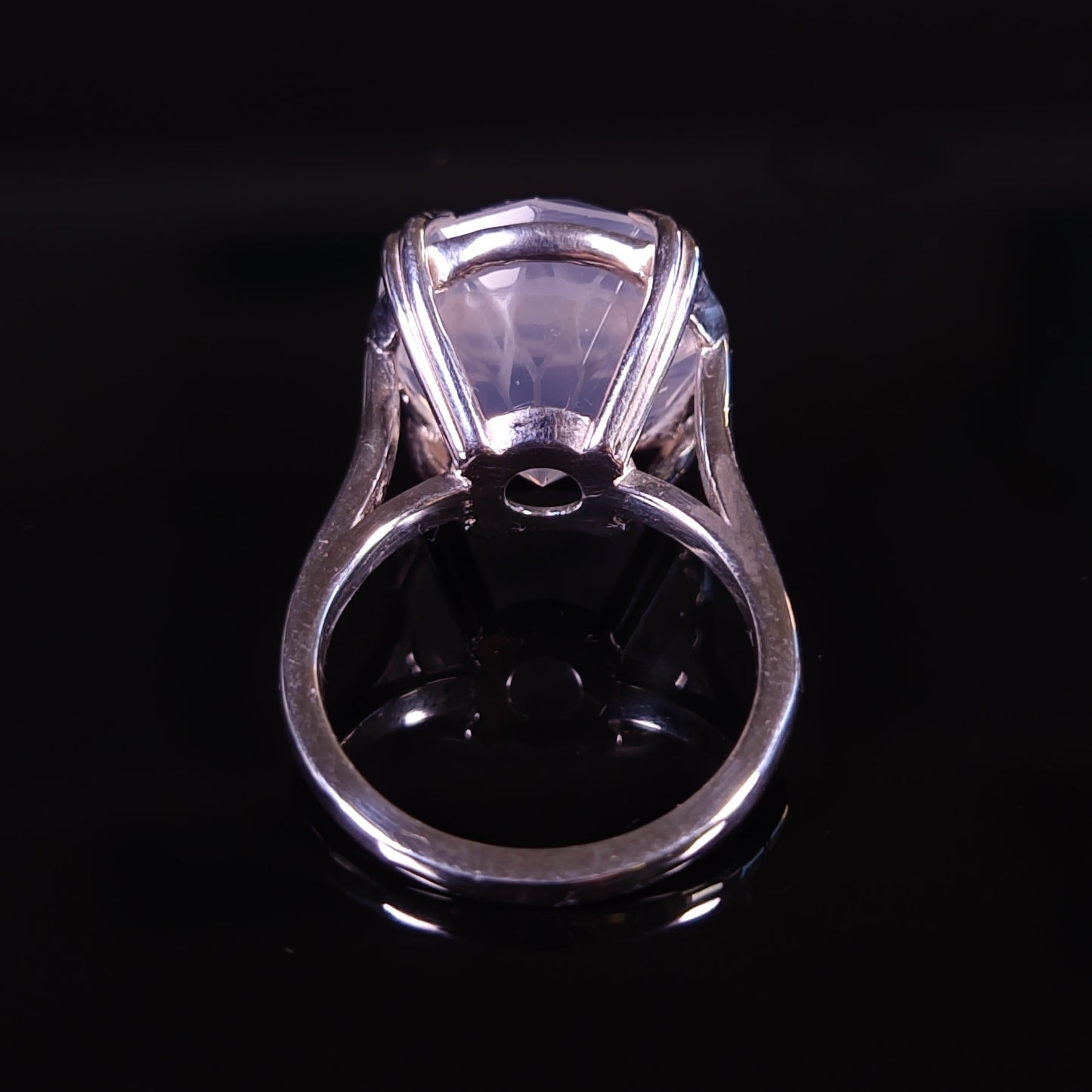 14 ct Flower cut Moonstone - Sterling Silver Ring