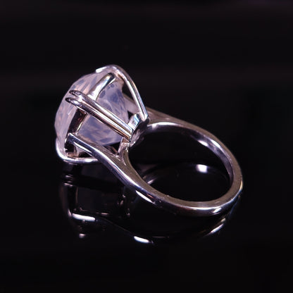 14 ct Flower cut Moonstone - Sterling Silver Ring