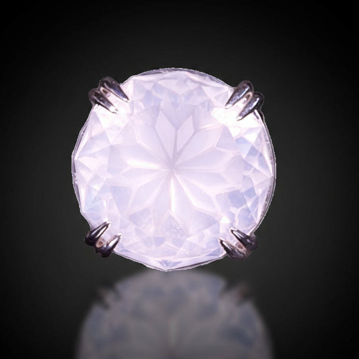 14 ct Flower cut Moonstone - Sterling Silver Ring