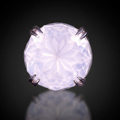 14 ct Flower cut Moonstone - Sterling Silver Ring