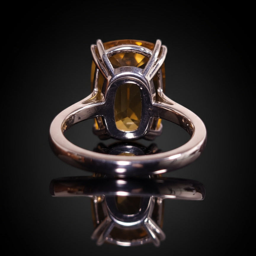 11.2 ct Golden Yellow Fluorite - Sterling Silver Ring